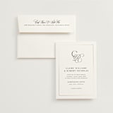 "Monogram Script" - Wedding Invitations in Silk by Kelly Schmidt - Invitation with Envelope