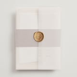 "Sweet Fancy" - Wedding Invitations in Coco by Ani Somi - Assembled with Vellum Wrap and Wax Seal