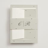 "Pearls" - Wedding Invitations in Fog by Baumbirdy - Assembled with Belly Band