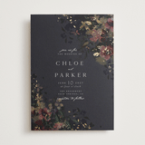"Vintage Rose Garden" - Wedding Invitations in Midnight by Grace Kreinbrink - Front
