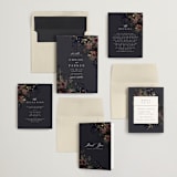 "Vintage Rose Garden" - Wedding Invitations in Midnight by Grace Kreinbrink - Invitation Suite