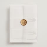 "Modern Serene" - Wedding Invitations in Blush by Hannah Williams - Assembled with Vellum Wrap and Wax Seal