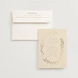 "Leafy Garland" - Wedding Invitations in Sand by Creo Study - Invitation with Envelope