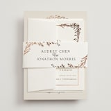 "Trailing Vines" - Wedding Invitations in Almond by Erin L. Wilson - Assembled with Belly Band
