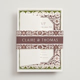 "Inlay Frame" - Wedding Invitations in Avocado by Katharine Watson - Assembled with Belly Band
