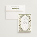 "Inlay Frame" - Wedding Invitations in Avocado by Katharine Watson - Invitation with Envelope