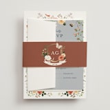"Fleur" - Wedding Invitations in Verona Sunset by Sarah Knight - Assembled with Belly Band