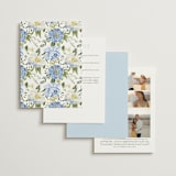"Timeless Blooms" - Wedding Invitations in Azure by Susan Moyal - Back of Card Options