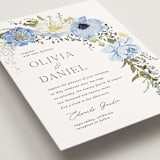 "Timeless Blooms" - Wedding Invitations in Azure by Susan Moyal - Detail