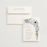 "Timeless Blooms" - Wedding Invitations in Azure by Susan Moyal - Invitation with Envelope