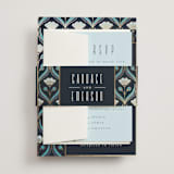 "Deco pattern" - Wedding Invitations in Cote d'azur by Ana de Sousa - Assembled with Belly Band