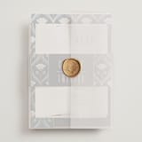 "Deco pattern" - Wedding Invitations in Cote d'azur by Ana de Sousa - Assembled with Vellum Wrap and Wax Seal