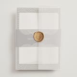 "ionic" - Wedding Invitations in Onyx by Lori Wemple - Assembled with Vellum Wrap and Wax Seal