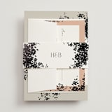 "Bouquet Toss" - Wedding Invitations in Smoke by Robert and Stella - Assembled with Belly Band