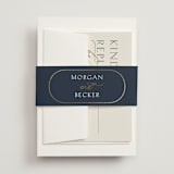"Postcard" - Wedding Invitations in Snow by Kaydi Bishop - Assembled with Belly Band