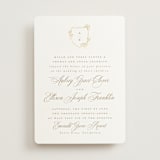 "Monogram in Leaves" - Wedding Invitations in Pearl by Leah Bisch - Front