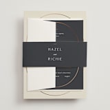 "Walnut" - Wedding Invitations in Linen by Blustery August - Assembled with Belly Band