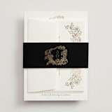 "Rococo" - Wedding Invitations in Pearl by Jenna Holcomb - Assembled with Belly Band