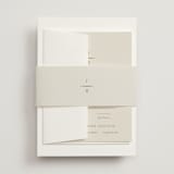 "Minimal Monogram" - Wedding Invitations in Granite by Jackie Mangiolino - Assembled with Belly Band