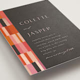 "Patchwork Border" - Wedding Invitations in Fruit Punch by Morgan Kendall - Detail
