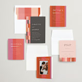 "Patchwork Border" - Wedding Invitations in Fruit Punch by Morgan Kendall - Invitation Suite