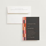 "Patchwork Border" - Wedding Invitations in Fruit Punch by Morgan Kendall - Invitation with Envelope