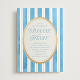 "Knightsbridge" - Wedding Invitations in Sky by Jackie Crawford - Front