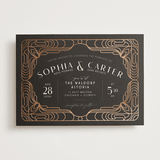 "Geometric Deco" - Wedding Invitations in Midnight by GeekInk Design - Front