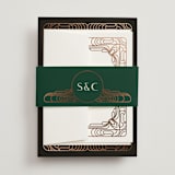 "Geometric Deco" - Wedding Invitations in Midnight by GeekInk Design - Assembled with Belly Band
