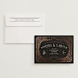 "Geometric Deco" - Wedding Invitations in Midnight by GeekInk Design - Invitation with Envelope