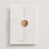 "Villa" - Wedding Invitations in Leaf by Kristie Kern - Assembled with Vellum Wrap and Wax Seal