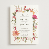 "Lush" - Wedding Invitations in Magenta by Susan Moyal - Front