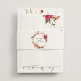 "Lush" - Wedding Invitations in Magenta by Susan Moyal - Assembled with Belly Band