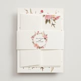 "Lush" - Wedding Invitations in Blush by Susan Moyal - Assembled with Belly Band