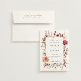 "Lush" - Wedding Invitations in Magenta by Susan Moyal - Invitation with Envelope