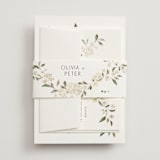 "Sweeping Vine" - Wedding Invitations in Porcelain by Itsy Belle Studio - Assembled with Belly Band