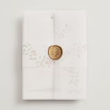 "Sweeping Vine" - Wedding Invitations in Dusty Rose by Itsy Belle Studio - Assembled with Vellum Wrap and Wax Seal