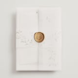 "Sweeping Vine" - Wedding Invitations in Porcelain by Itsy Belle Studio - Assembled with Vellum Wrap and Wax Seal