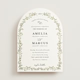 "Monogramed Arch" - Wedding Invitations in Sage by Susan Moyal - Front