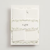"Monogramed Arch" - Wedding Invitations in Sage by Susan Moyal - Assembled with Belly Band