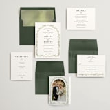 "Monogramed Arch" - Wedding Invitations in Sage by Susan Moyal - Invitation Suite