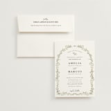 "Monogramed Arch" - Wedding Invitations in Sage by Susan Moyal - Invitation with Envelope