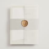 "News!" - Wedding Invitations in Kiwi by Claudia Orengo - Assembled with Vellum Wrap and Wax Seal
