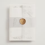 "Santa Catalina" - Wedding Invitations in Ink Wash by Ani Somi - Assembled with Vellum Wrap and Wax Seal