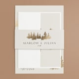 "Vista" - Wedding Invitations in Fallen Snow by Robin Ott - Assembled with Belly Band