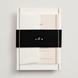 "Scripted Striped" - Wedding Invitations in Silk by Carolyn MacLaren - Assembled with Belly Band