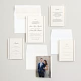 "Scripted Striped" - Wedding Invitations in Silk by Carolyn MacLaren - Invitation Suite