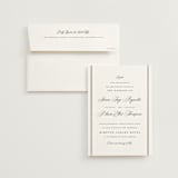 "Scripted Striped" - Wedding Invitations in Silk by Carolyn MacLaren - Invitation with Envelope