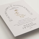 "Floral Type Arch" - Wedding Invitations in Linen by Baumbirdy - Detail