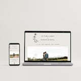 "Floral Type Arch" - Wedding Invitations in Linen by Baumbirdy - FREE Wedding Website